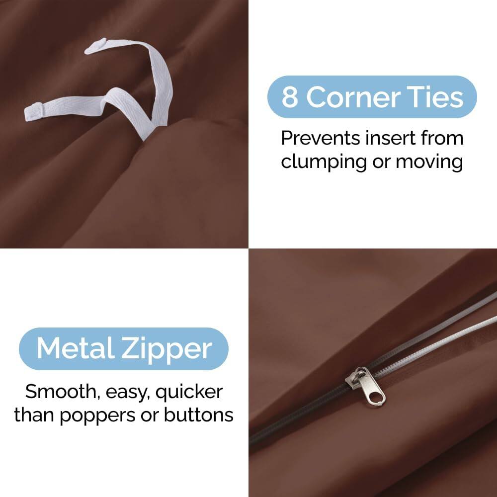8 Corner Ties  
Prevents insert from clumping or moving  

Metal Zipper  
Smooth, easy, quicker than poppers or buttons
