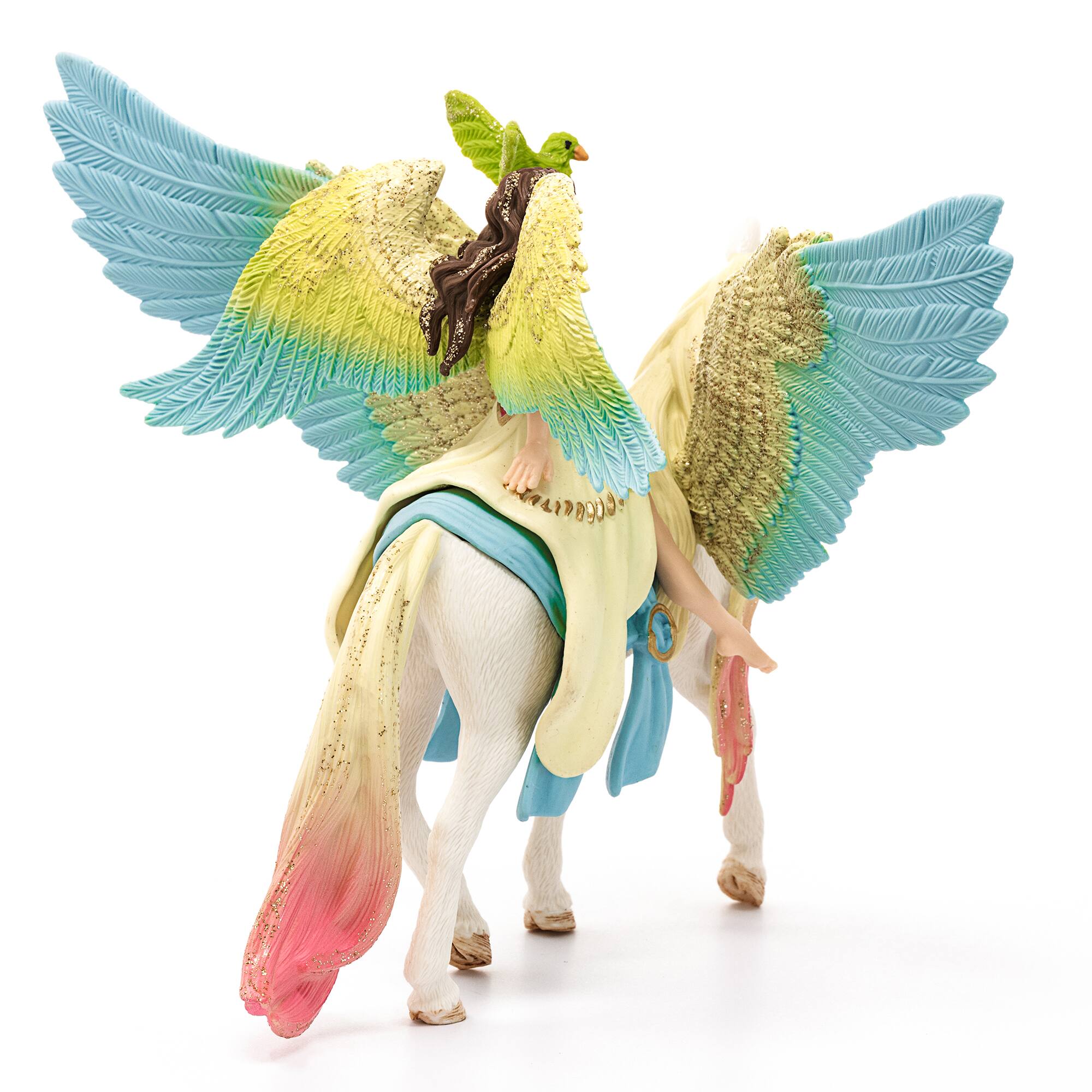 Left. Schleich - Fairy Surah With Glitter Pegasus.