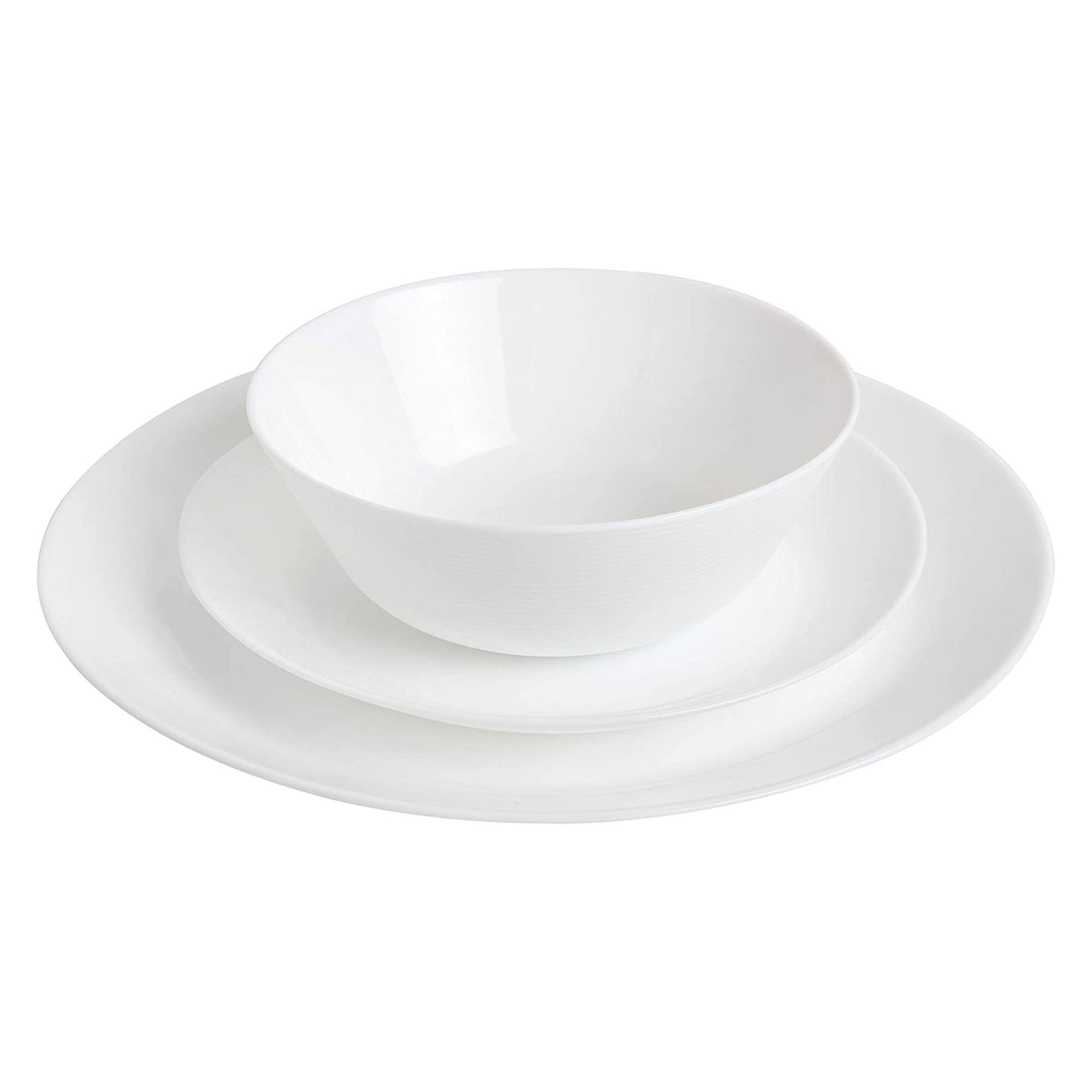 Alt View 10. Gibson - Gibson Home Ultra Break and Chip Resistant 18 Piece Dinnerware Set, Opal Glass - Opal Glass - Round.