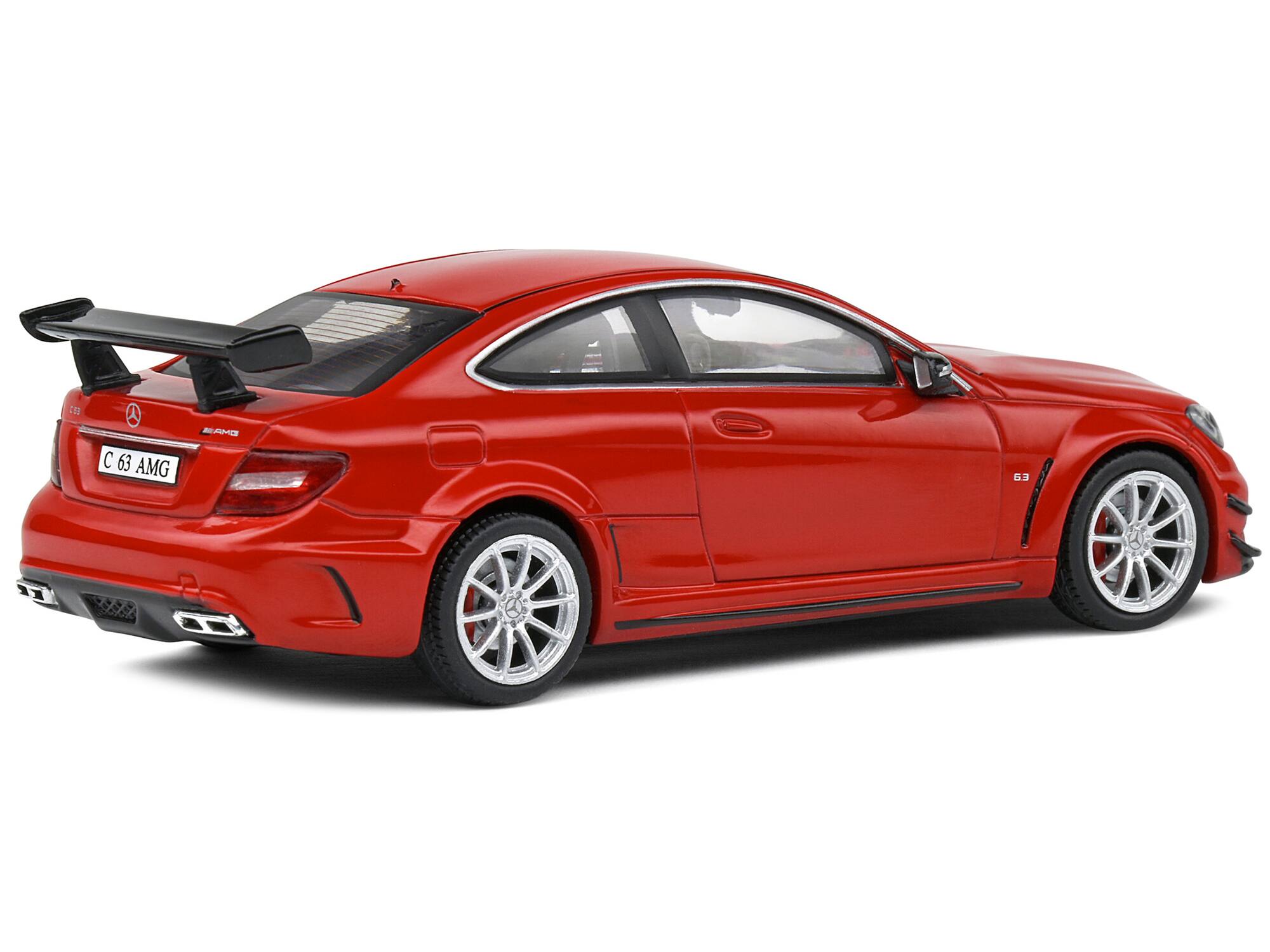 Left. Solido - 2012 Mercedes-Benz C63 AMG Black Series Fire Opal Red 1/43 Diecast Model Car by Solido - Red.
