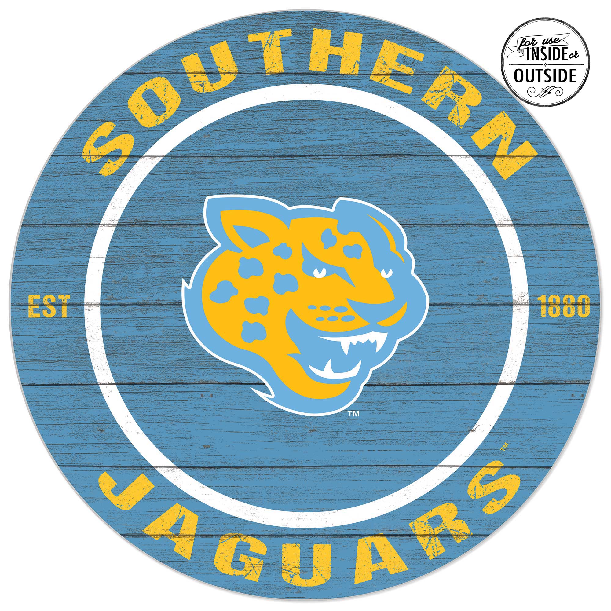 Southern University Jaguars 20'' x 20'' Indoor/Outdoor Circle Sign