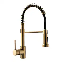 Contemporary Single Handle Gooseneck Pull Down Sprayer Kitchen Faucet