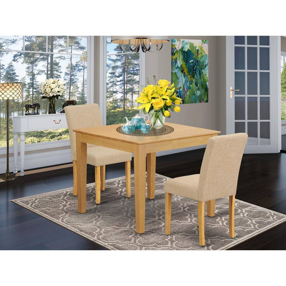 Left. East West Furniture - Dining Room Set Oak - Brown.