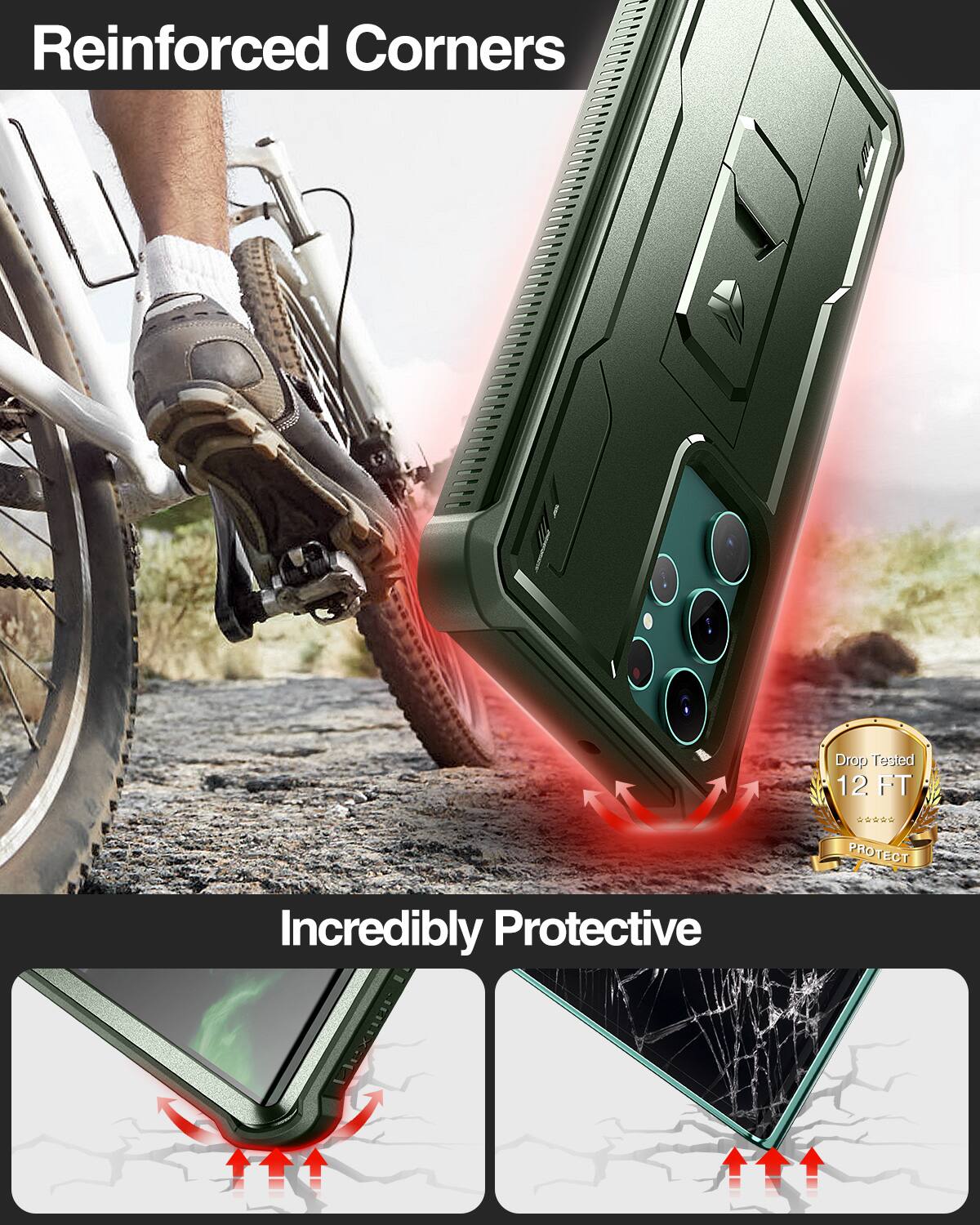 Reinforced Corners, Drop Tested 12 FT, Incredibly Protective, PROTECT