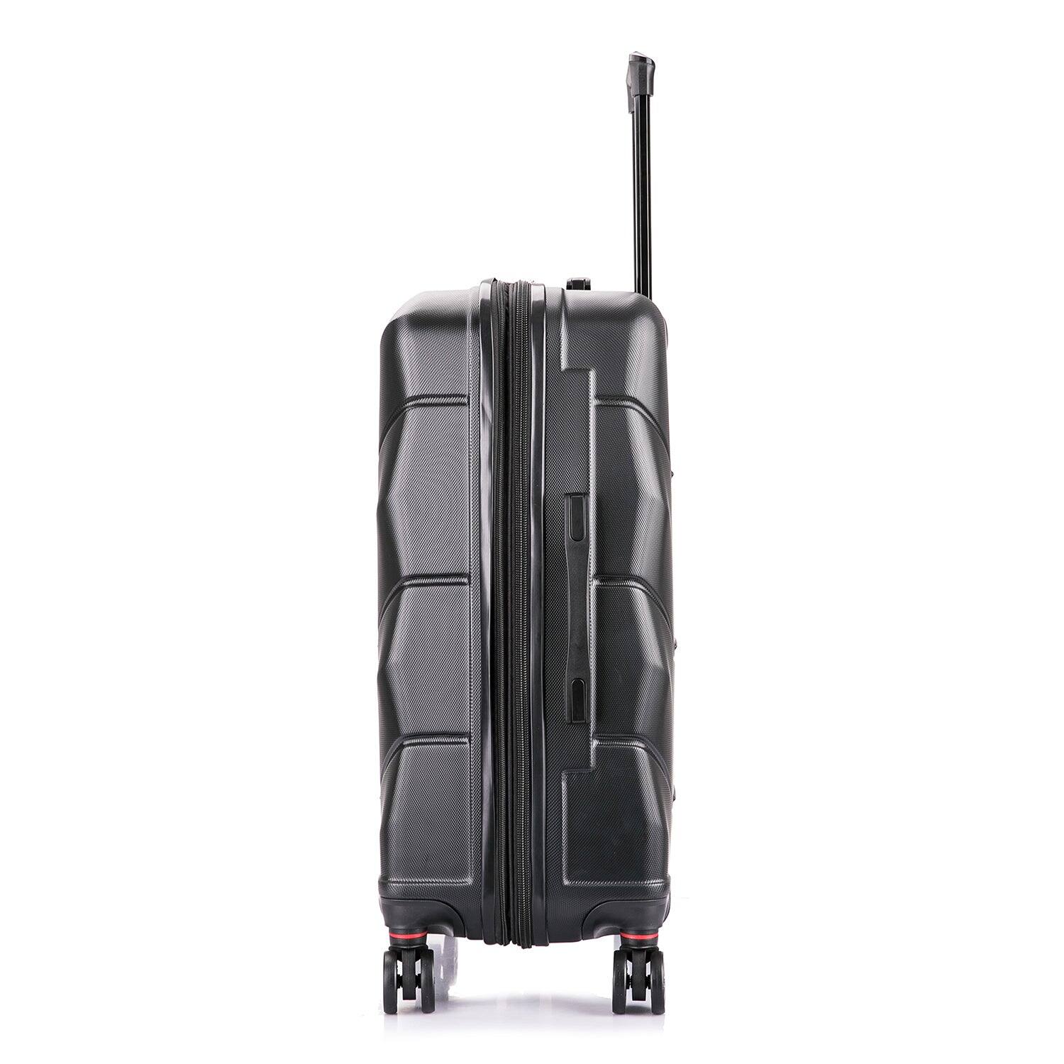 Alt View 1. DUKAP - Zonix Lightweight Hardside Spinner Luggage 26" Luggage - BLACK.
