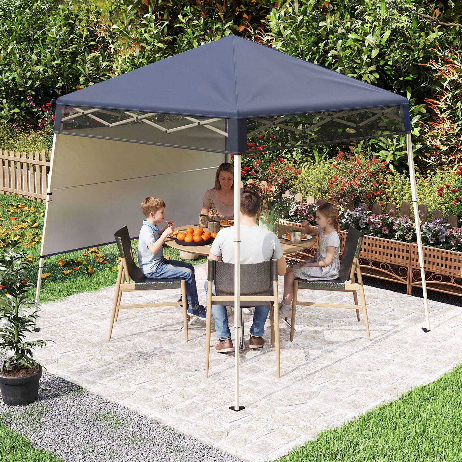 Alt View 3. Gymax - Gymax 7 x 7 FT Pop-Up Canopy TentOutdoor Sun Shelter w/ 1 Push Center Lock  Picnic Gray - Gray.