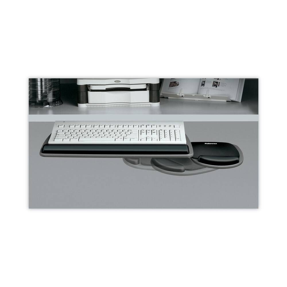 Back. Fellowes - Fellowes Mfg Co. 93841 Adjustable Standard Keyboard Platform - Graphite/Black - Graphite/Black.