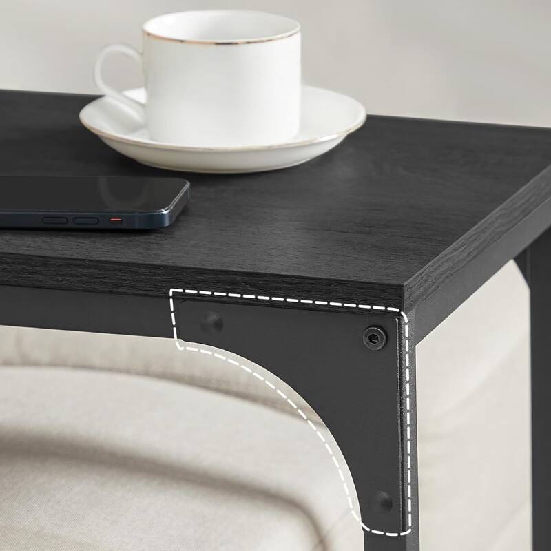 Alt View 2. Cleave Techs Inc - Modern C-Shaped Side Table - Black.