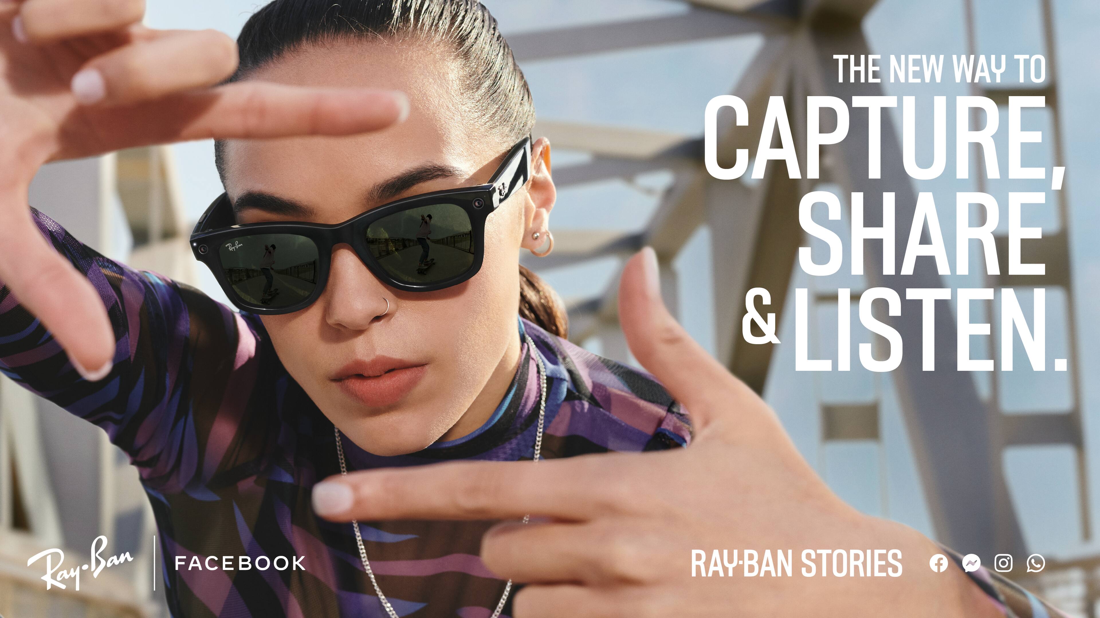 Alt View 15. Ray-Ban - RAY-BAN STORIES | WAYFARER - Matte Black/Dark Grey.