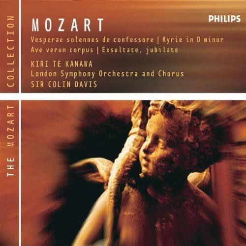 MOZART  
Vesperae solennes de confessore | Kyrie in D minor  
Ave verum corpus | Exsultate, jubilate  

KIRI TE KANAWA  
London Symphony Orchestra and Chorus  
SIR COLIN DAVIS  

PHILIPS  
THE MOZART COLLECTION