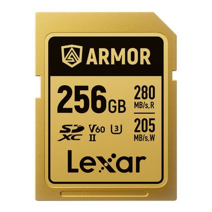ARMOR 256 GB 280 MB/s.R 205 MB/s.W Lexar SDXC II V60