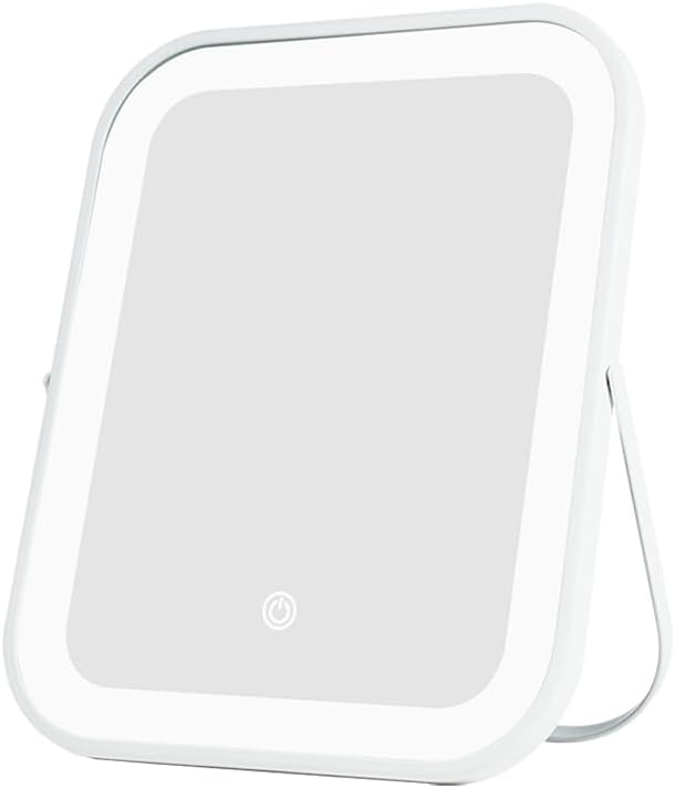 Alt View 2. Stamp n Camp - Lighted Makeup Mirror, Rechargeable Vanity Mirror with Lights 10''x8'' Lights,Light up Touch Screen 3-Color Women - Black-10"L x 8"W.