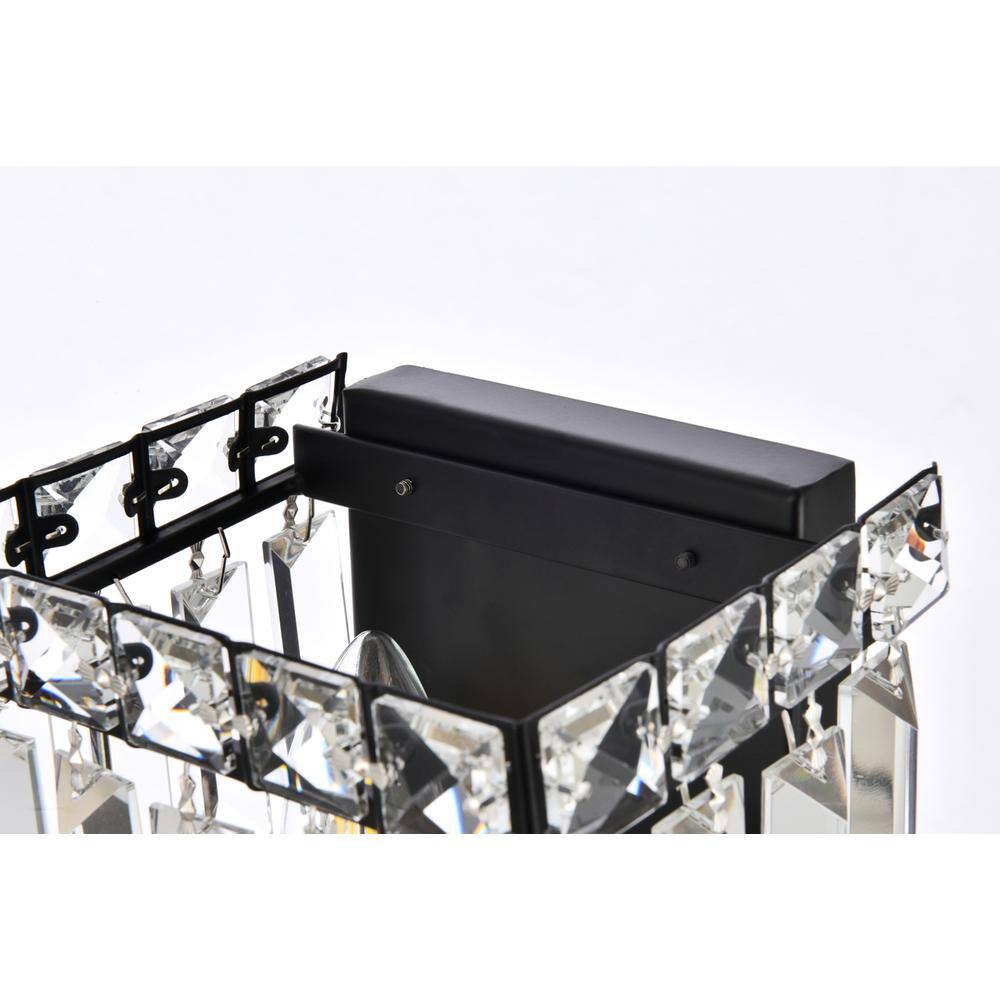 Left. Elegant Lighting - Maxime 6 Inch Black Wall Sconce - Black And Clear.