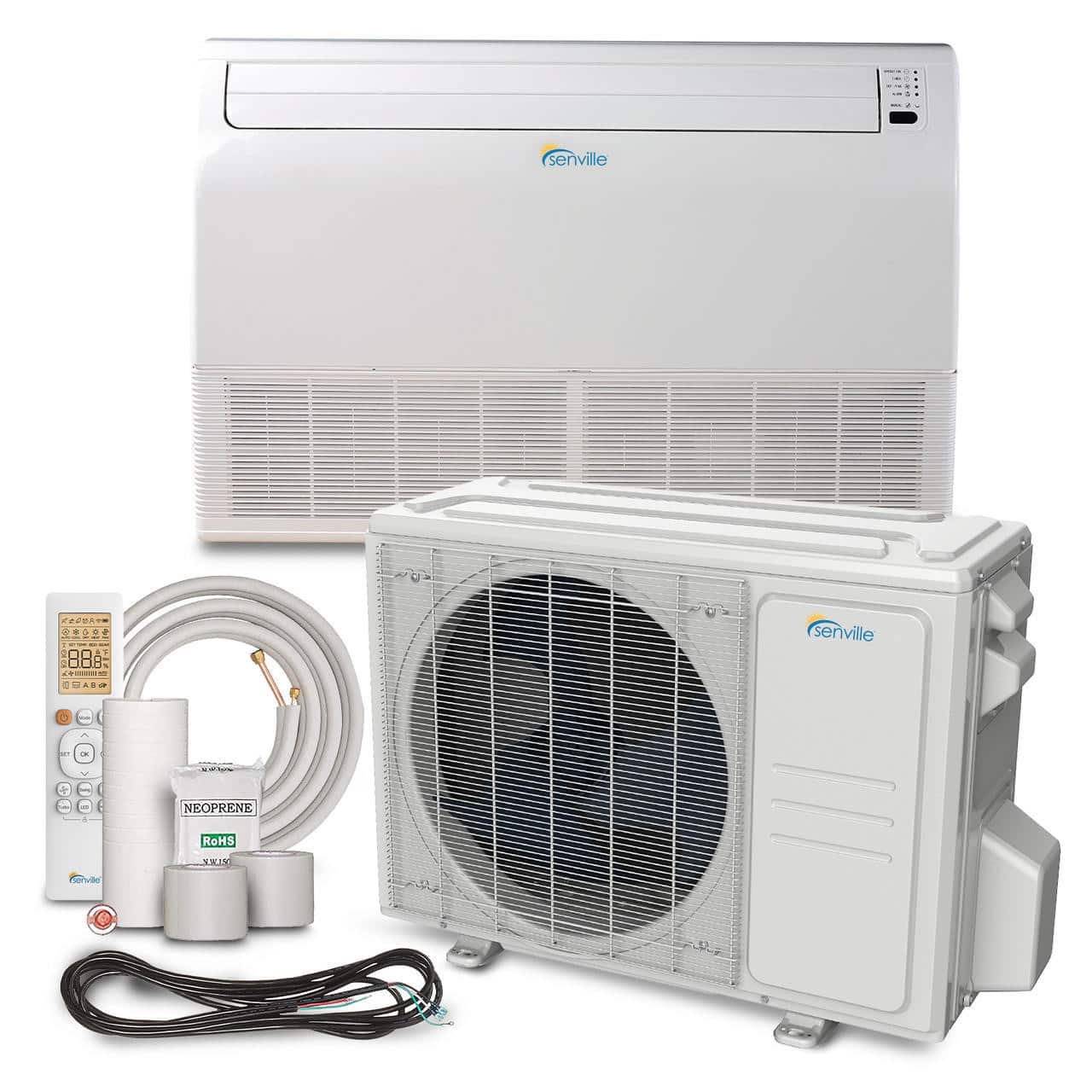 Photos - Air Conditioner AiR Senville - 18000 BTU Floor Mounted Mini Split  Conditioner - Heat Pump - SENA/18HF/IF - White 