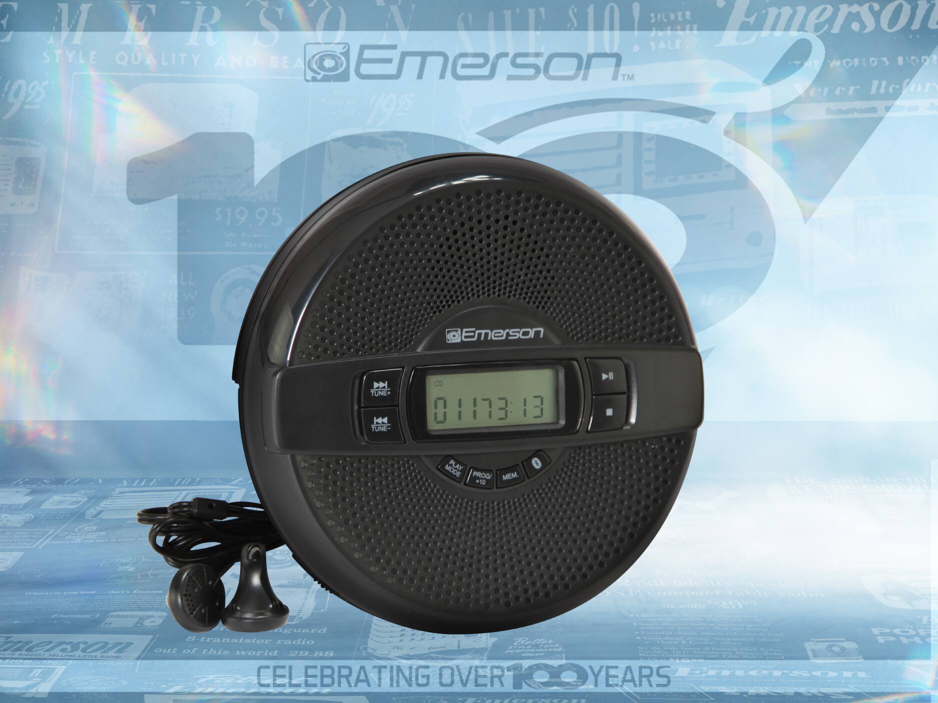 Emerson STYLE QUALITY AND BEA Emerson WORLD'S BO THE TM Verer Helor 92 192 $19.95 M 20e Maky ALL NEW 1939 CDEES Emerson PN TUNE+ H TONE- C 01173:13 ll SUE MODE PLAY PROG MEM +10 -  - e SHOWL  2 TOTl TE  - - - 1 T Compaet CSte PRE ... onito 00n n_ T aguard POR 8-transistor MT radio 7m - PH erson  OUr of thiN world 28.88 - TLAM ...... - - CA  CELEBRATING OVER YEARS HLOrson Tiogorit