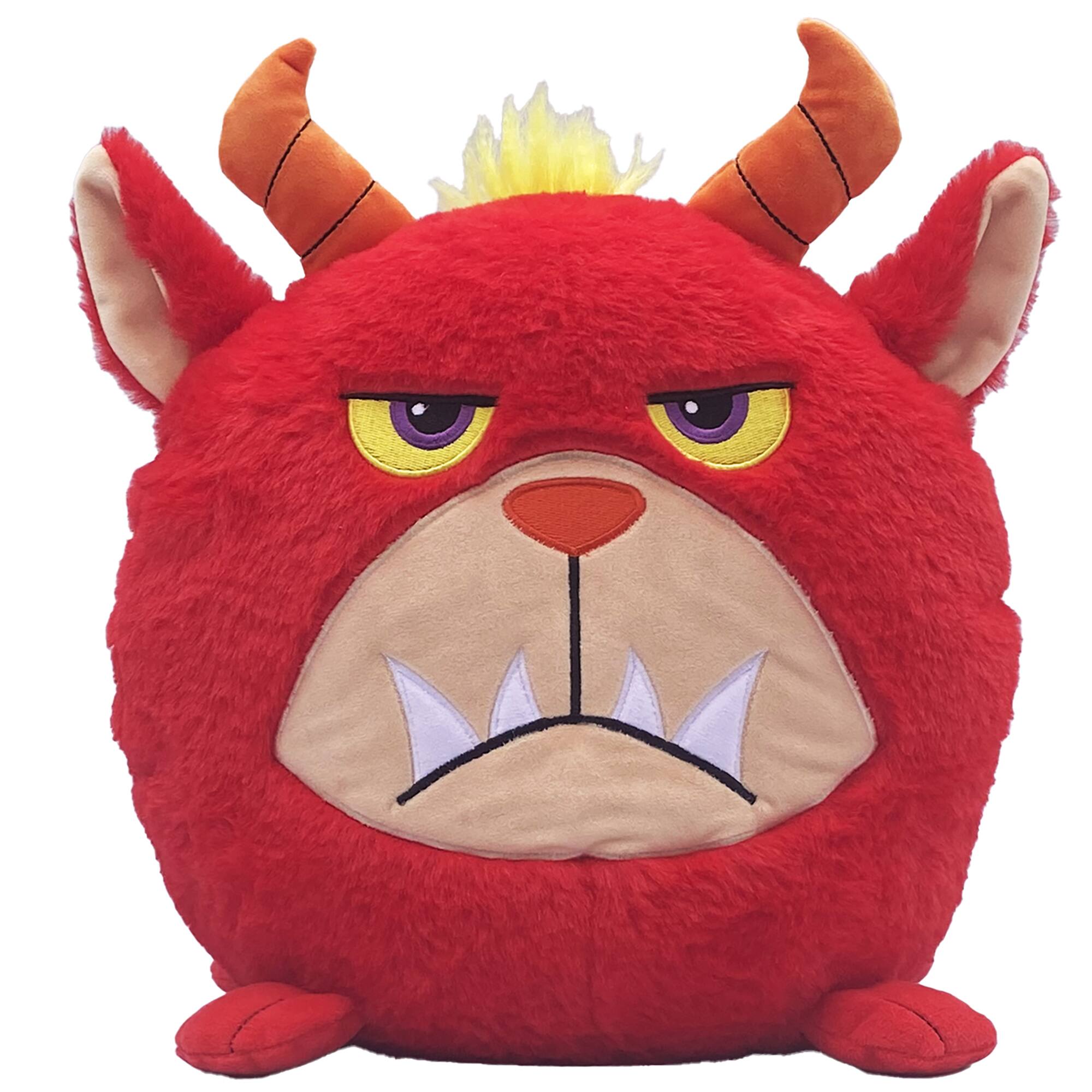 Front. Hangry Petz - Hangry Petz: Rogue Monster - 12" Red Animal Plush.