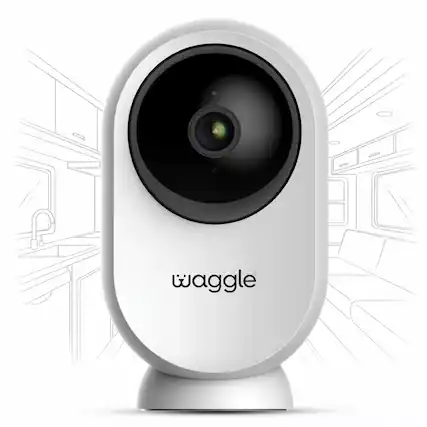 Front. Waggle - Waggle RV Mini Camera - 1080p HD Security Cam for RVs, 128GB SD 2-Way Audio Night Vision Motion Detect WiFi Sub Required.