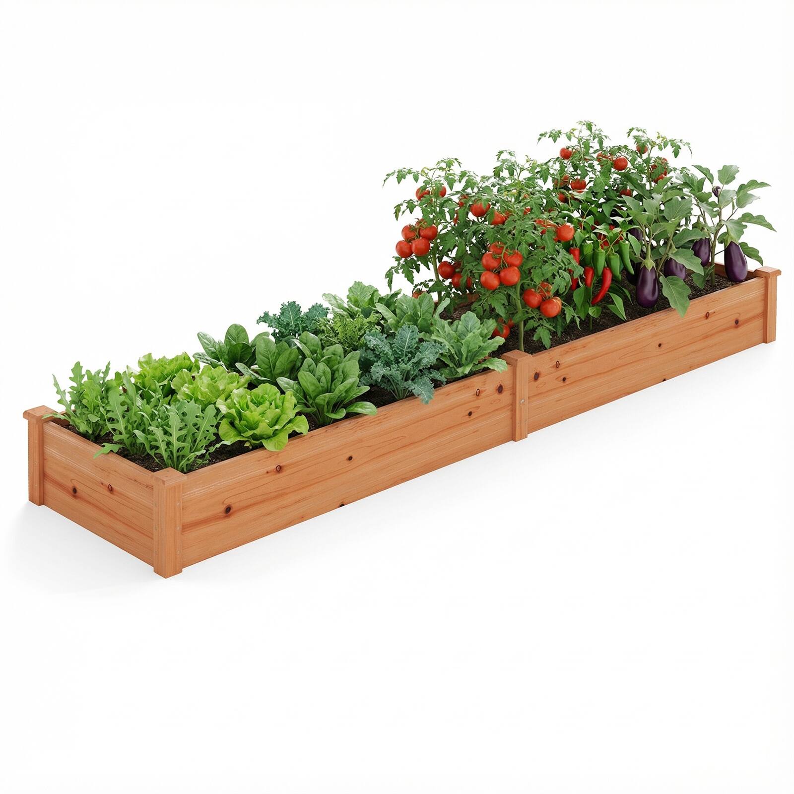 Alt View 9. Costway - Costway 1 PCS Wooden Raised Garden Bed Outdoor Wood Planter Box for Vegetables Flowers Fruit - Orange.