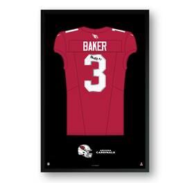 Sporticulture - Budda Baker Arizona Cardinals Facsimile Signature Framed Jersey Art Print - Red