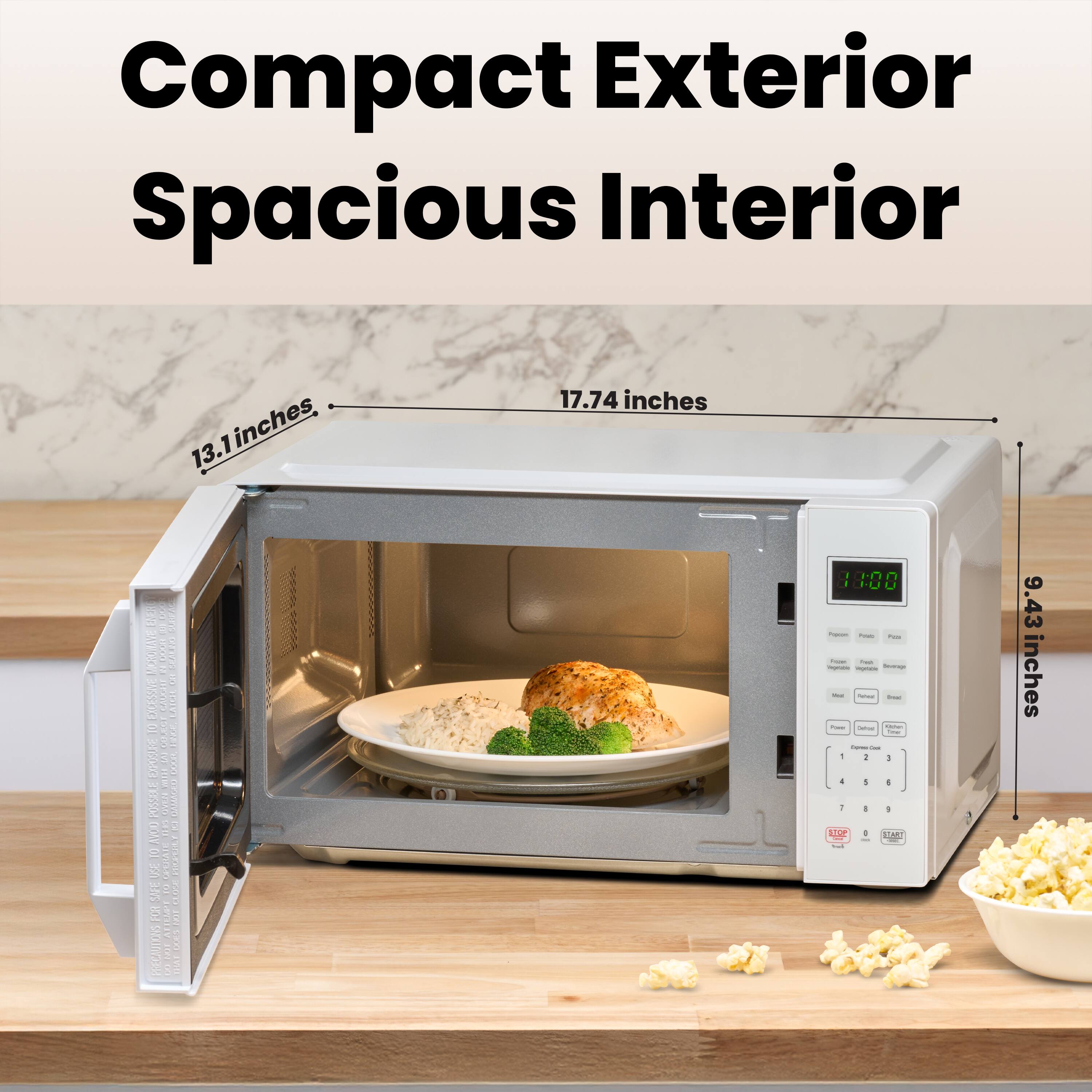 Compact Exterior Spacious Interior  
13.1 inches  
17.74 inches  
9.43 inches