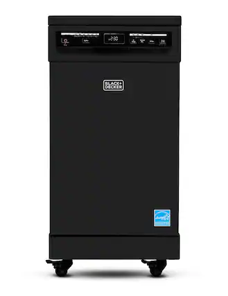 Front. Black+Decker - 18” Portable Dishwasher - Black.