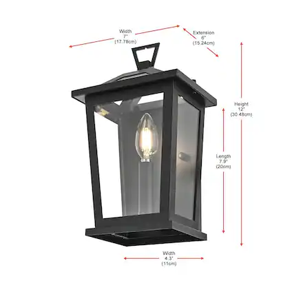 Width 7" (17.78cm)
Extension 6" (15.24cm)
Height 12" (30.48cm)
Length 7.9" (20cm)
Width 4.3" (11cm)