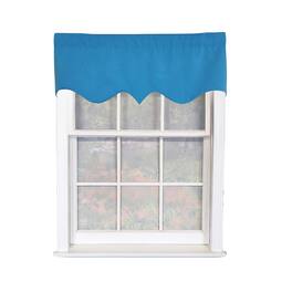 RLF Home - Primo Regal 100% Cotton Rod Pocket Lined Window Valance 50" x 17" - Blue