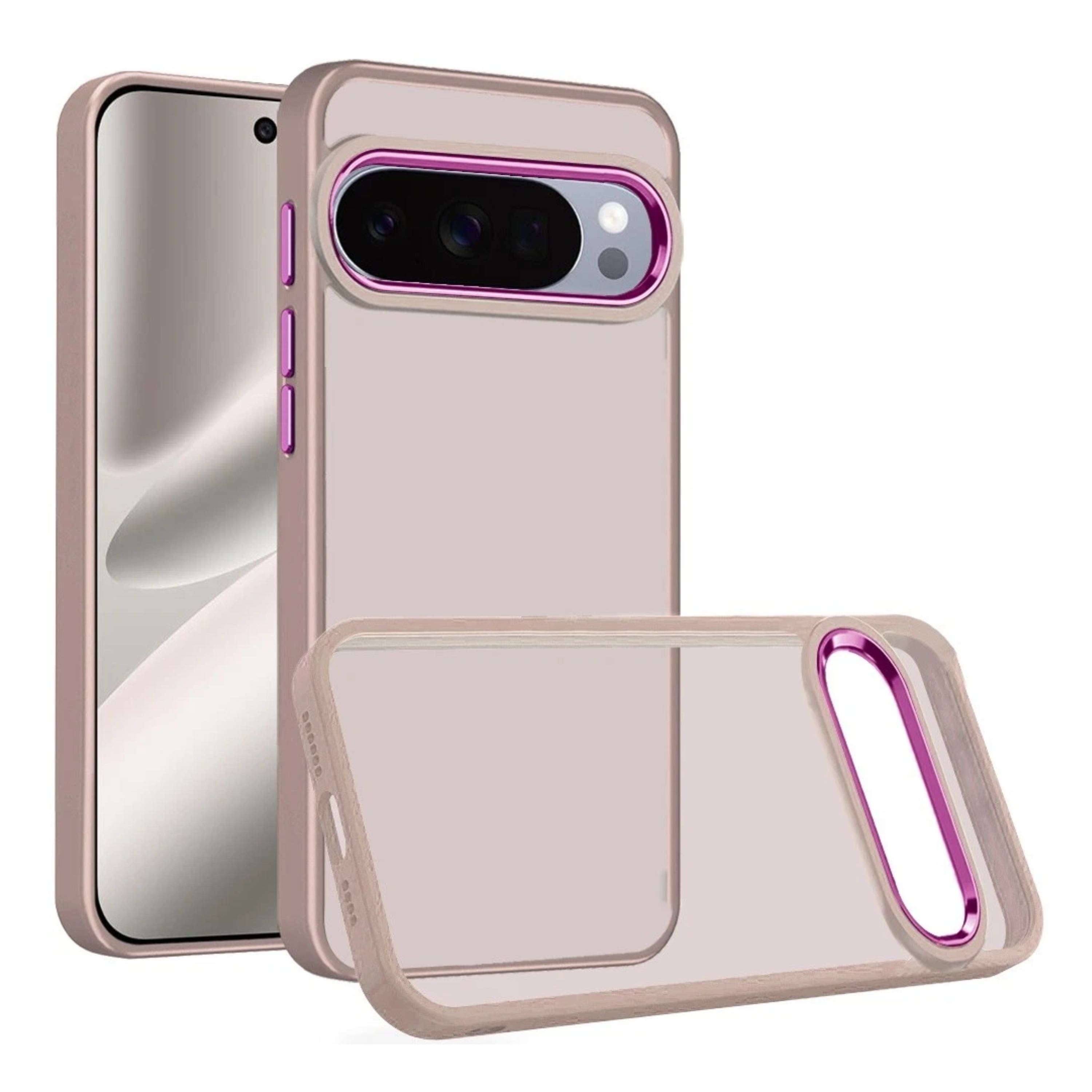 Kitcheniva - Thick Acrylic Metal Buttons Phone Case With Tempered Glass For Google Pixel 10 Pro XL - Beige price history on PriceWatchPro
