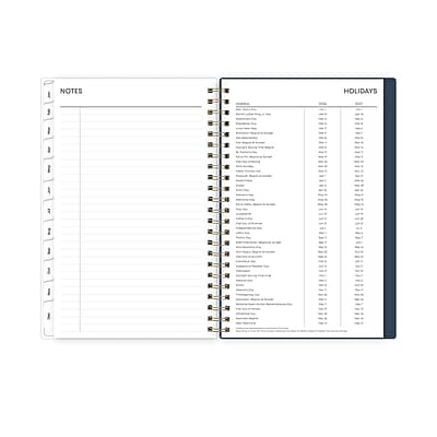 Certainly! Here is the corrected and grouped text from the image:

**NOTES**

1. 
2. 
3. 
4. 
5. 
6. 
7. 
8. 
9. 
10. 
11. 
12. 
13. 
14. 
15. 
16. 
17. 
18. 
19. 
20. 
21. 
22. 
23. 
24. 
25. 
26. 
27. 
28. 
29. 
30. 
31. 

**HOLIDAYS**

- New Year's Day: January 1
- Martin Luther King Jr. Day: Third Monday in January
- Presidents' Day: Third Monday in February
- Memorial Day: Last Monday in May
- Independence Day: July 4
- Labor Day: First Monday in September
- Columbus Day: Second Monday in October
- Veterans Day: November 11
- Thanksgiving Day: Fourth Thursday in November
- Christmas Day: December 25

Note: The text in the "NOTES" section is blank, and the "HOLIDAYS" section lists various