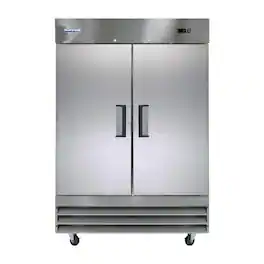 Magic Chef - E-Series 54 in. 48 cu. ft. Frost Free Defrost 2 Door Upright Freezer - Stainless Steel
