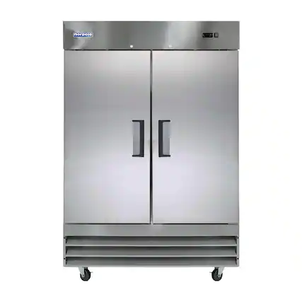 Front. Magic Chef - E-Series 54 in. 48 cu. ft. Frost Free Defrost 2 Door Upright Freezer in Stainless Steel - Stainless Steel.