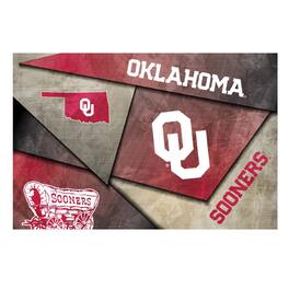 Indigo Falls - Oklahoma Sooners 16" x 24" Mosaic Poster - White