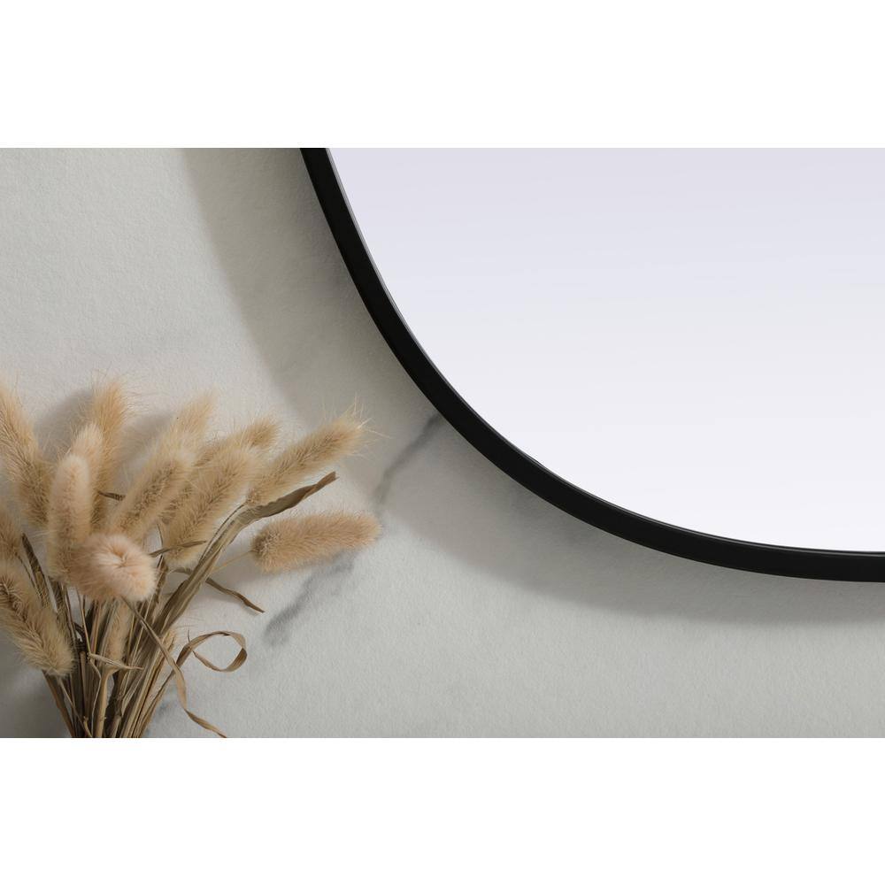 Alt View 6. Elegant Decor - Metal Frame Oval Mirror 20x30 Inch in Black - Black.