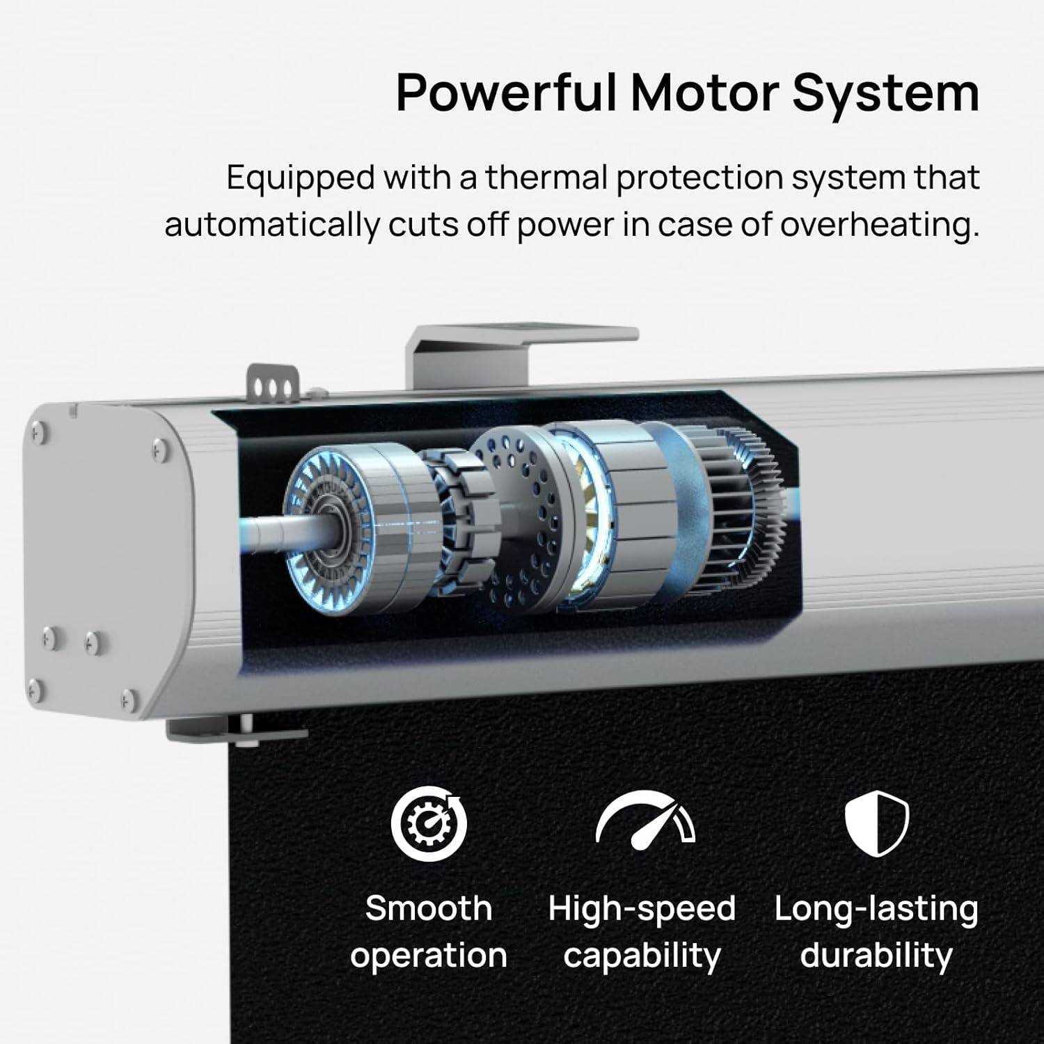 Powerful Motor System
Equipped with a thermal protection system that automatically cuts off power in case of overheating.
- Smooth operation
- High-speed capability
- Long-lasting durability