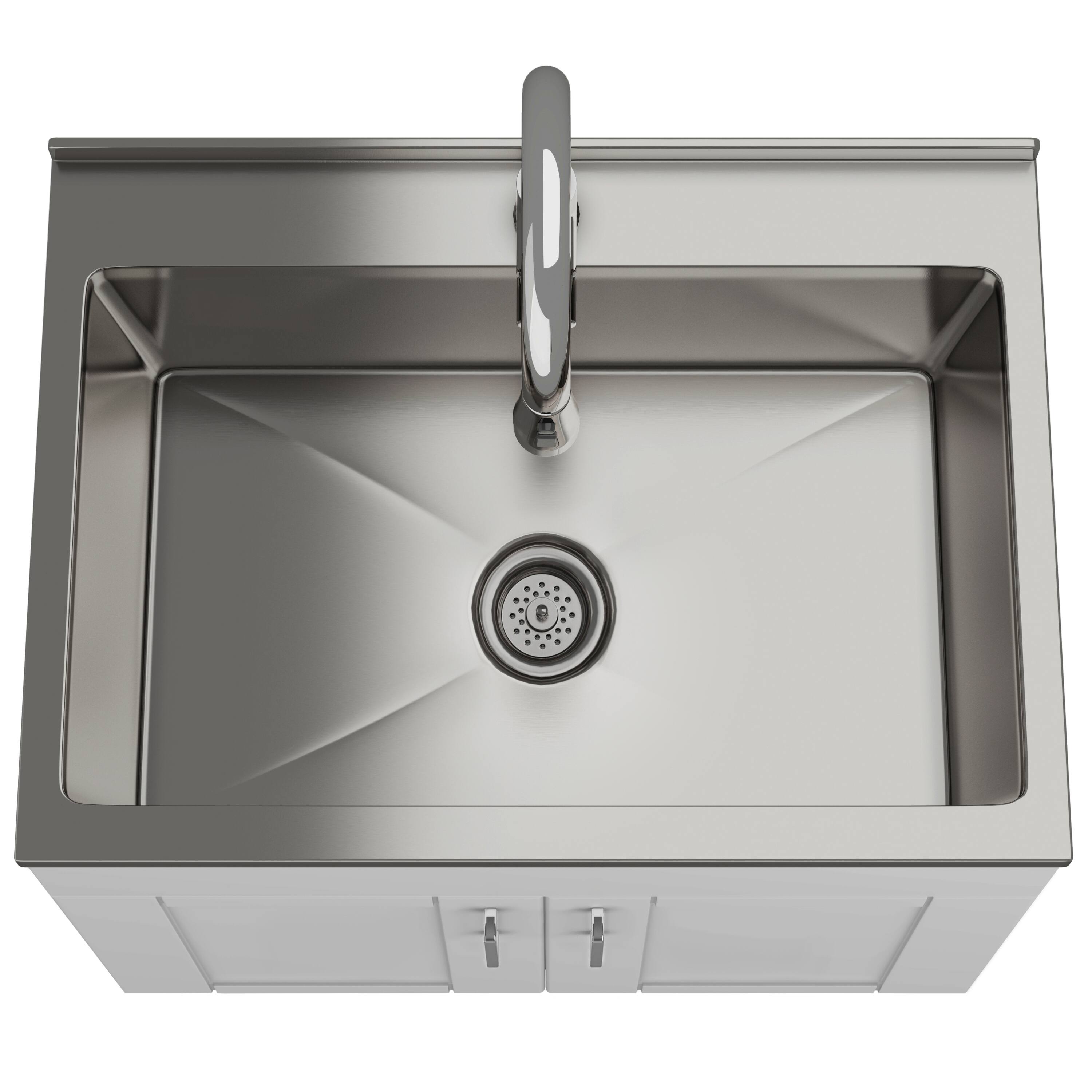 Alt View 1. Simpli Home - Modern Wide Shaker All-In-One 28-inch Laundry Utility Sink and Cabinet - Pure White.