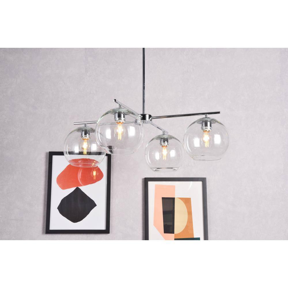 Back. Living District - Opus 4 lights chrome pendant - Chrome And Clear.
