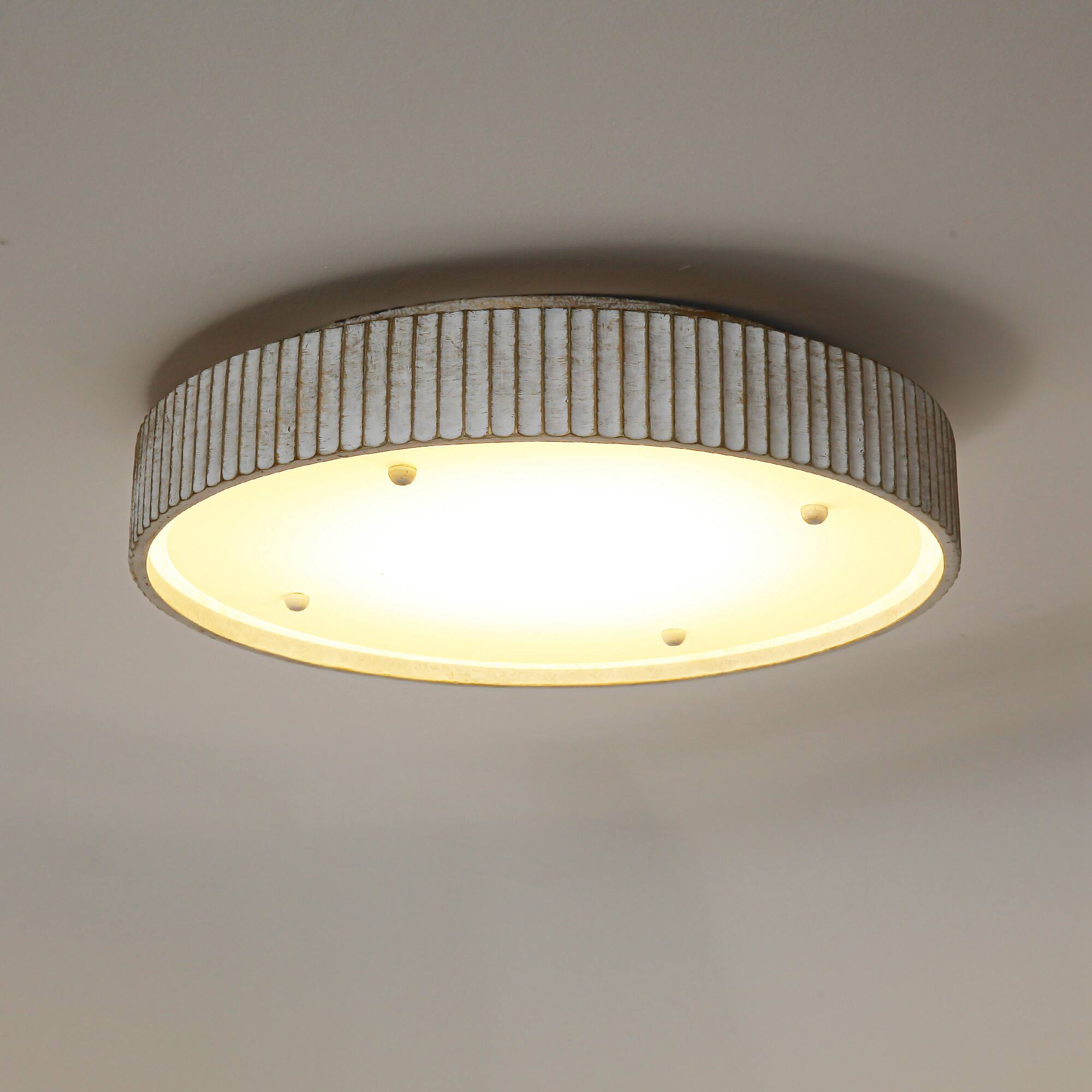 Alt View 5. Parrot Uncle - 17.5 in. Modern Dimmable Integrated LED Flush Mount Ceiling Light for Dining Room,Living Room and Bedroom - White.