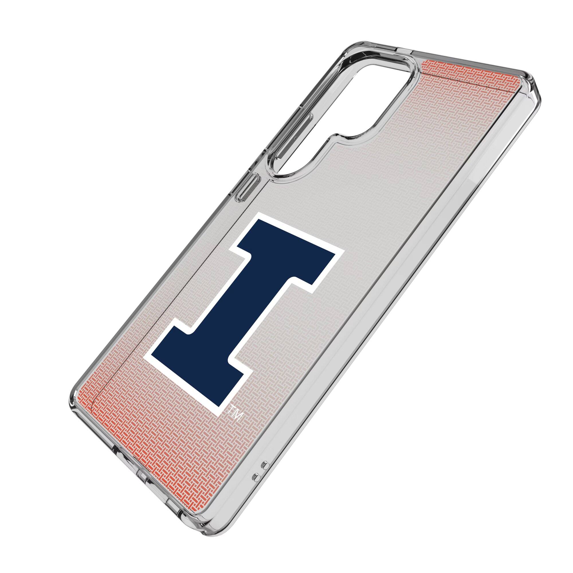 Alt View 1. Keyscaper - Illinois Fighting Illini Linen Logo Galaxy Clear Case - S24 - Multicolor.