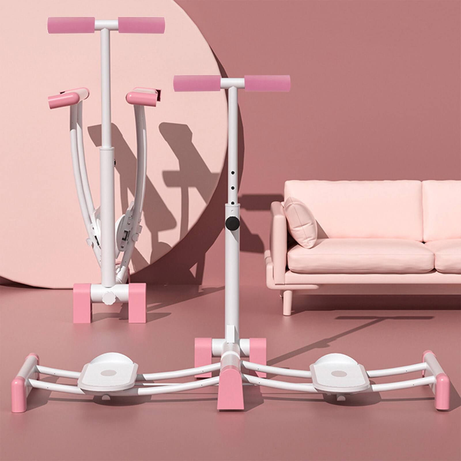 Alt View 5. Topteng - Ski Exercise Machine for Leg&Pelvic Training -Adjustable Height, Foldable Home Gym Equipment for Thighs, Hips, Full Body - Pink.