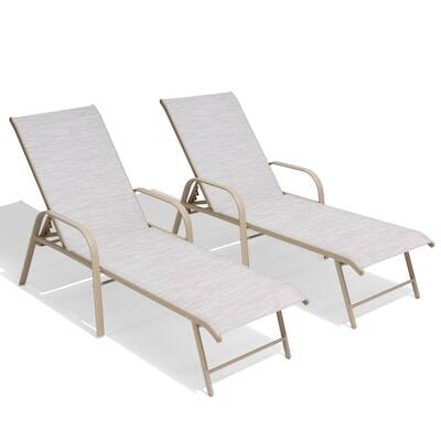Alt View 5. Crestlive Products - Crestlive Products Set of 2 Stackable Aluminum Frame Adjustbale Chaise Lounge Chair - Mix Color.