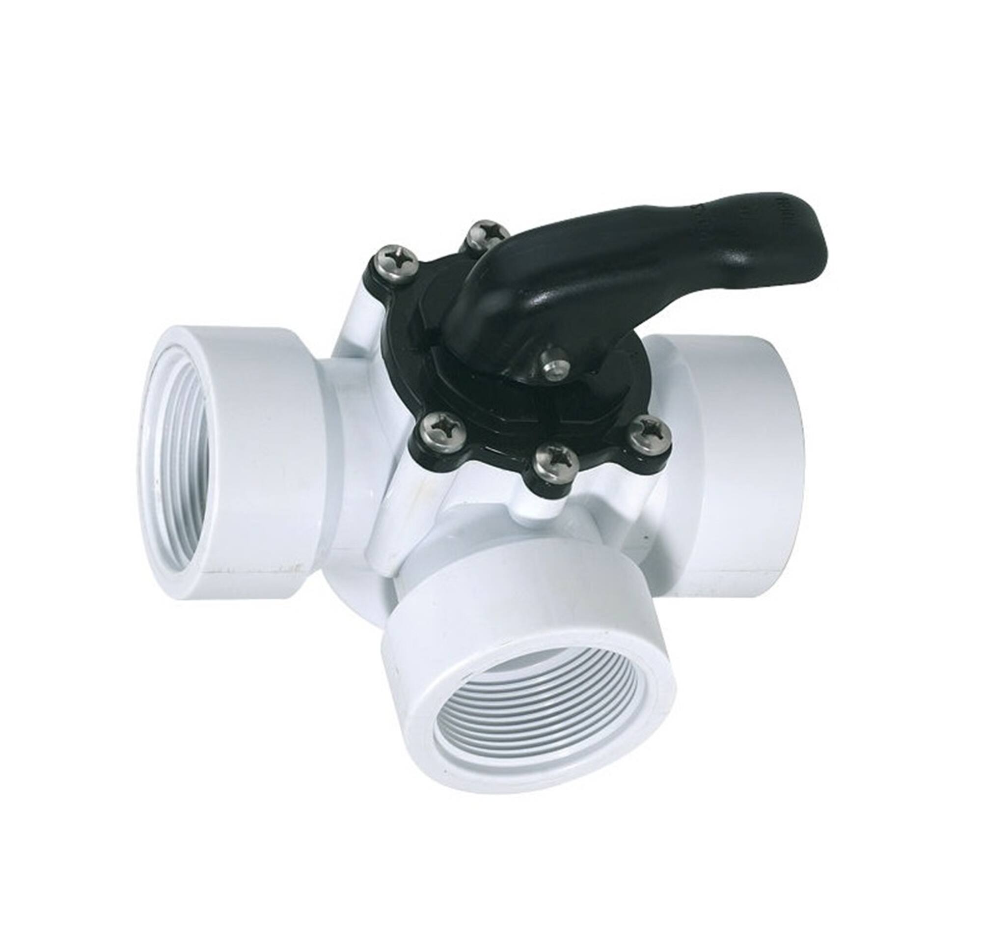 Alt View 2. Swim Central - 5.5" White HydroTools Swimming Pool and Spa Standard 3-Way Valve - White.