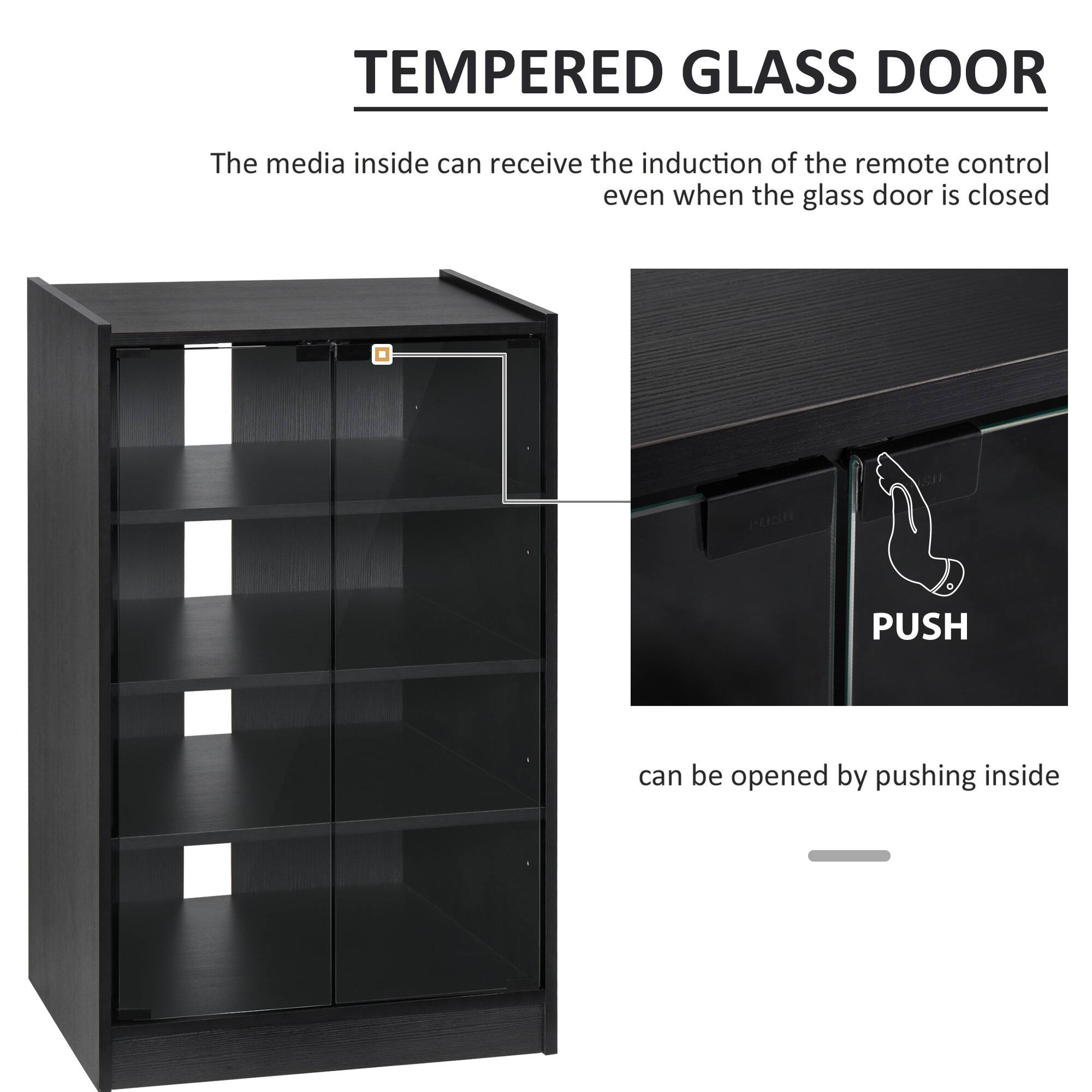 TEMPERED GLASS DOOR

The media inside can receive the induction of the remote control even when the glass door is closed

PUSH

can be opened by pushing inside