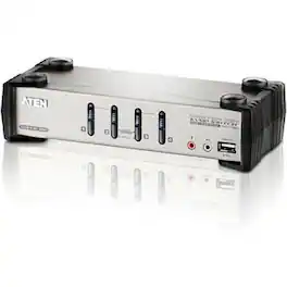 Aten Technology - Aten CS1734B 4-Port USB KVMP Switch - 4 x 1 - 4 x HD-15 Keyboard/Mouse/Video - Unknown