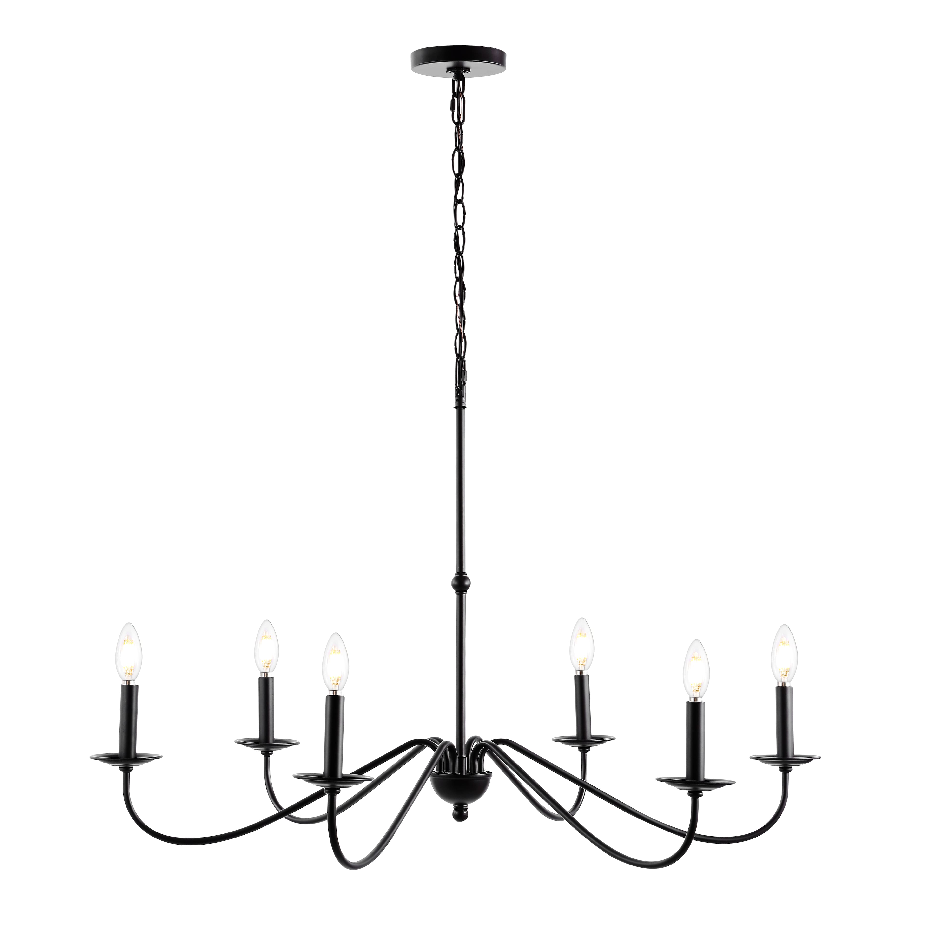 "Jonathan Y - Wicklow 34.75"" 6-Light Bohemian Farmhouse Iron LED Chandelier, Oil Rubbed Bronze - Oil-Rubbed Bronze" price history on PriceWatchPro