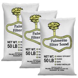Palmetto - 3 Pack Filter Sand Residential & Commercial Pool Sand Filters, 50 Pound