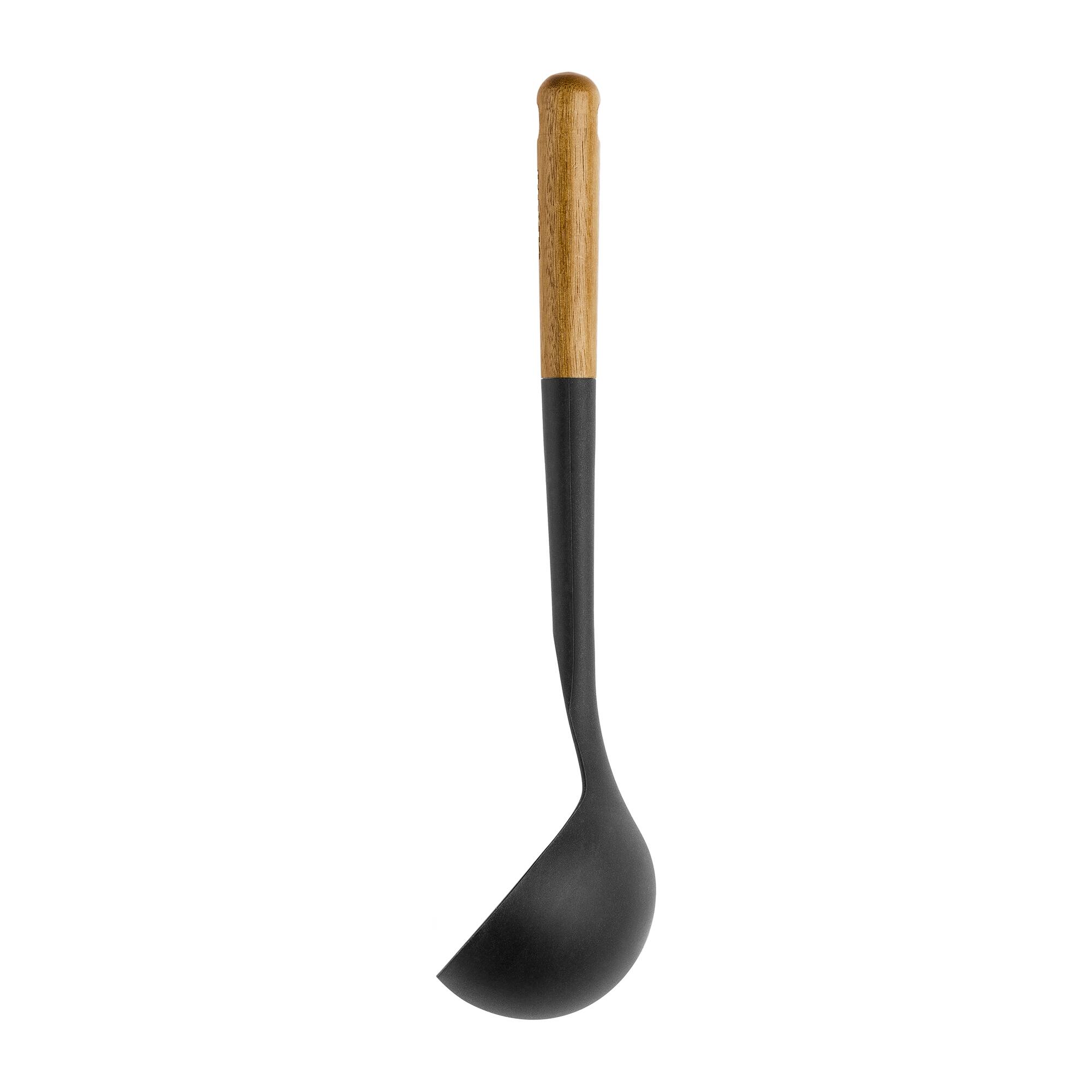 Alt View 4. Staub - Staub Silicone with Wood Handle Cooking Utensil, Soup Ladle - Matte Black.