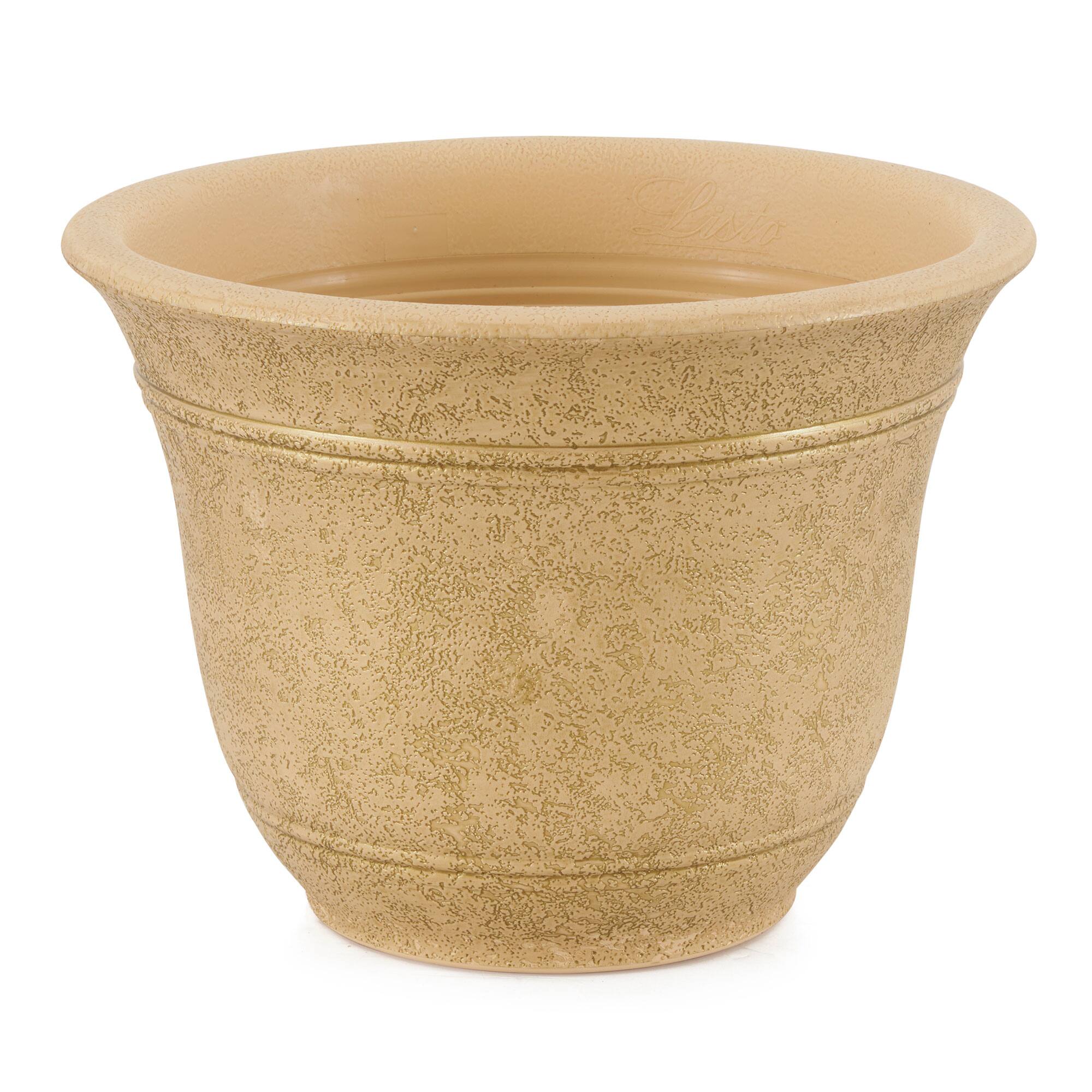Alt View 1. The HC Companies - HC Companies Sierra 10 Inch Round Garden Planter Pot, Arizona Sand (4 Pack).