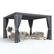 Alt View 5. U-HOMY - 12x12 Aluminum Louvered Pergola with Adjustable Roof, Outdoor Patio Gazebo with Curtains for Backyard and Deck - Dark Gray.