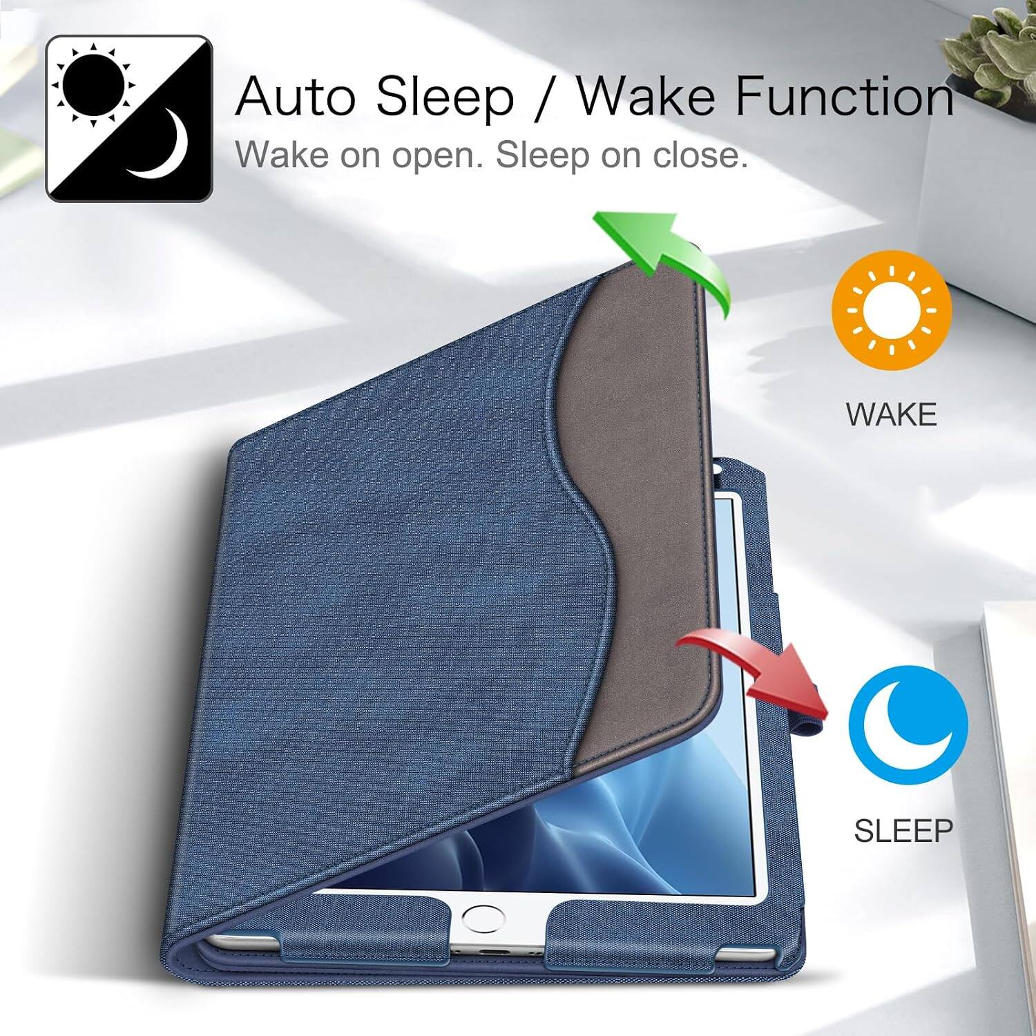 Auto Sleep / Wake Function  
Wake on open. Sleep on close.