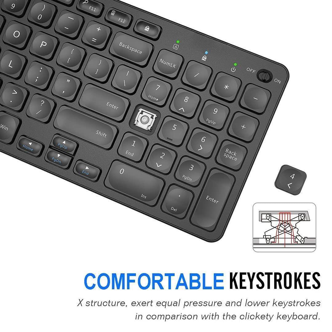 COMFORTABLE KEYSTROKES

X structure, exert equal pressure and lower keystrokes in comparison with the clickety keyboard.